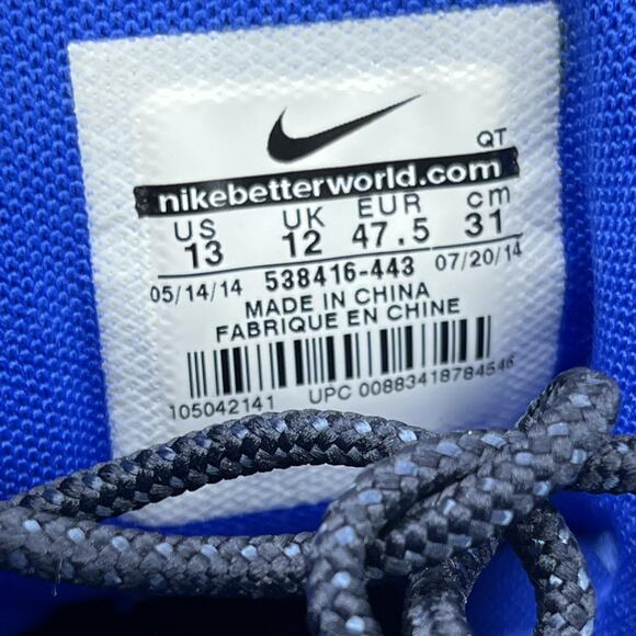 Nike Air Max 95 Premium Running Shoes Men Size 13 Blue White Comfort Sneakers - Picture 8 of 9